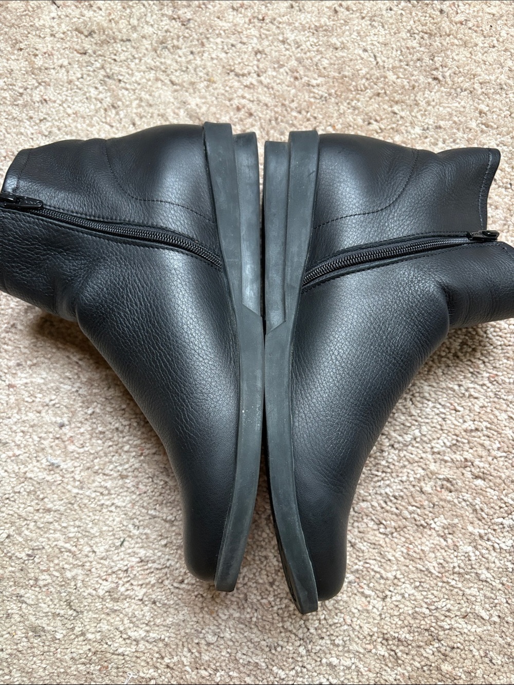 Arche Black Leather Minimalist Ankle Boots Size 38 luxury France designer - Picture 4 of 8